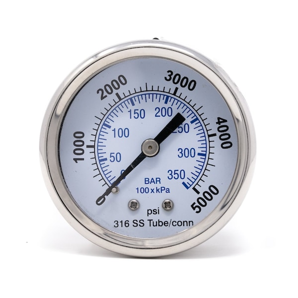 Pic Gauges 2 in Dial, 1/8 in NPT Male Center Back Location, Stainless Steel Case Material PRO-302D-208R-01 - main